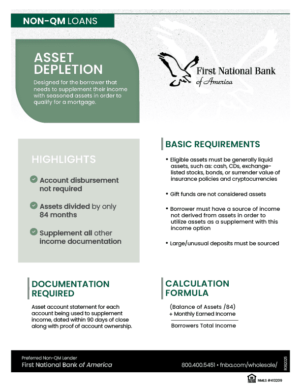 Asset Depletion Income - Wholeslae